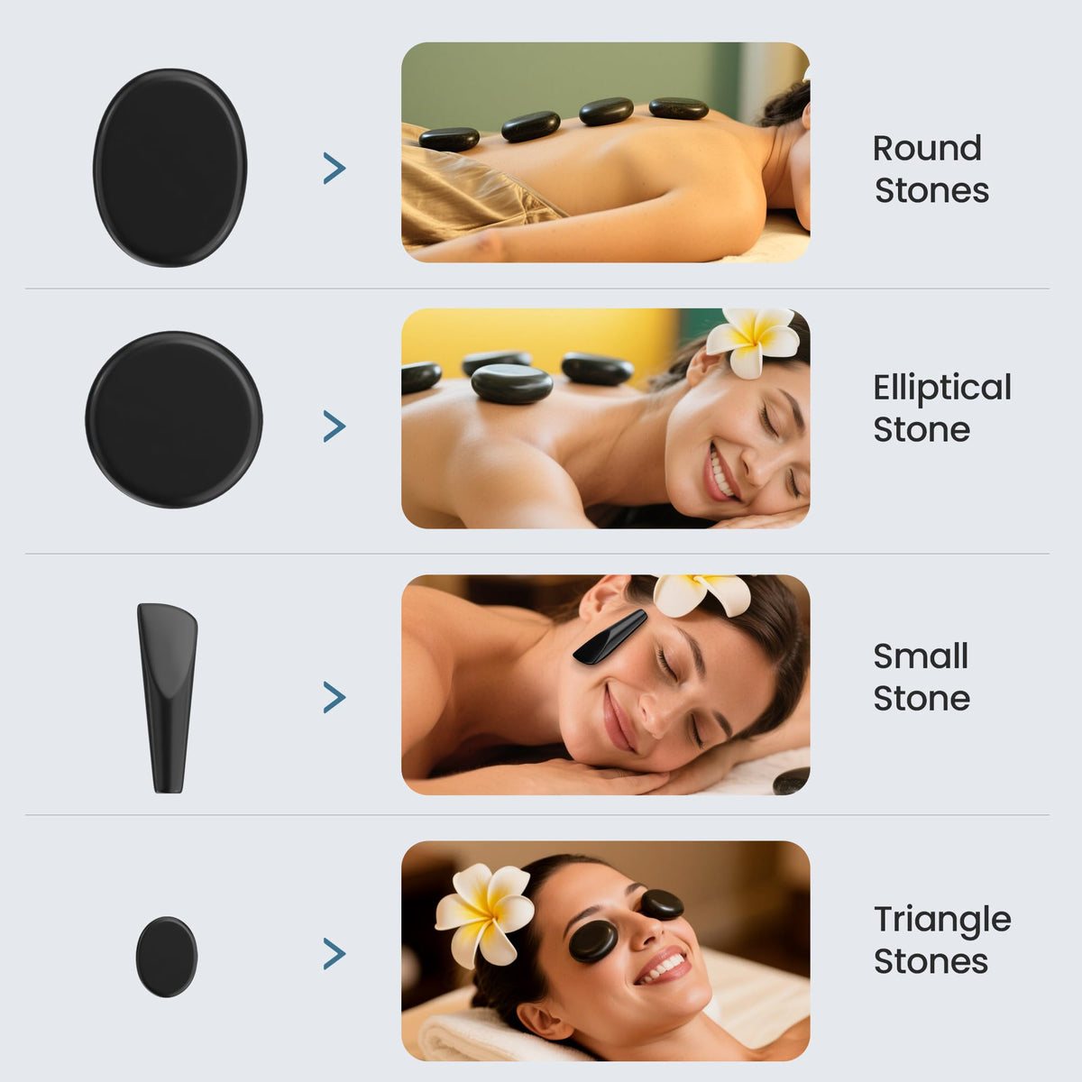 StateRiver Shell Hot Stones Massage Set, 18-Piece Basalt Hot Stones with Heater Kit, Featuring an Elegant Seashell Design for Spa Use. Perfect for Relaxation, Healing, and Pain Relief. （Blue）