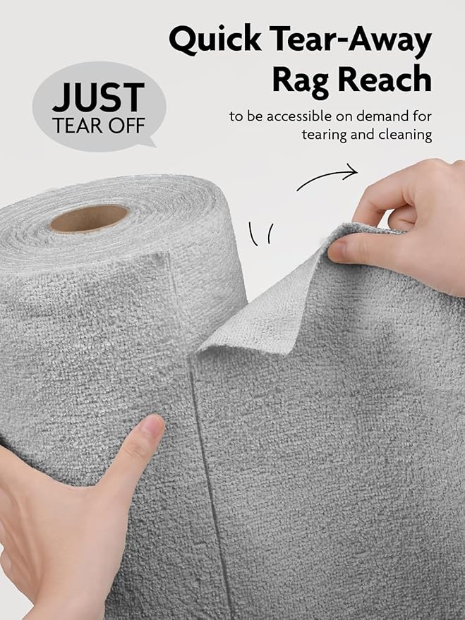 Fantasticlean Microfiber Cleaning Cloth Roll -90 Pack, Tear Away Microfiber