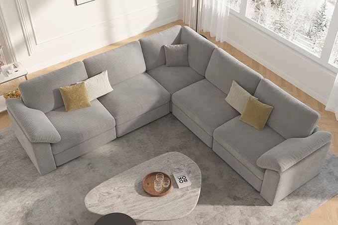 EASE MOOSE Oversized Sectional Modular Sofa, L Shape Sectional Couch Wide Deep