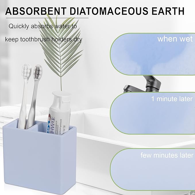 Diatomite Toothbrush Holder 2 Slots Tooth Brush Holder
