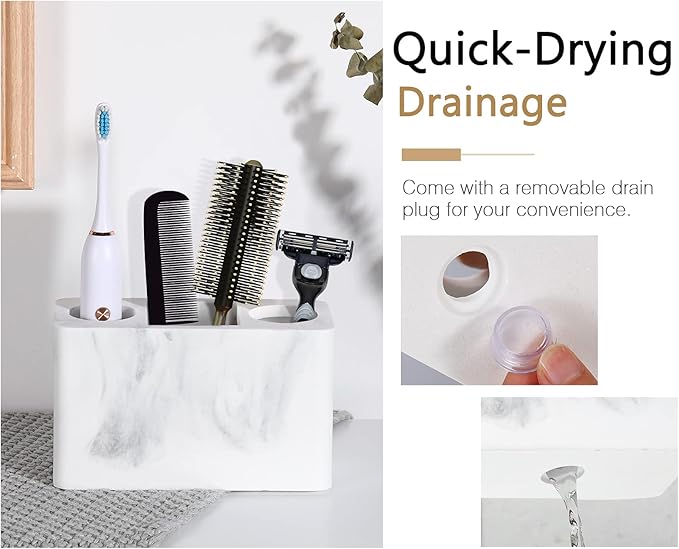 Luxspire Toothbrush Holder, 3 Slots Electric Toothbrush and Toothpaste Holder