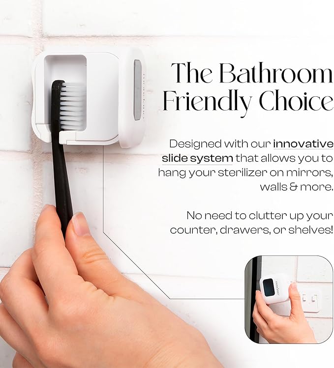 Mondano UV-C Toothbrush Sanitizer and Holder, Toothbrush Case