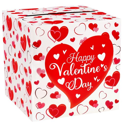 Adecortalk Valentines Card Box Happy Valentine's Day Box Valentines Gift Boxes with Heart Design for Kids Valentines Classroom Party Favor School Classroom Exchange Gifts