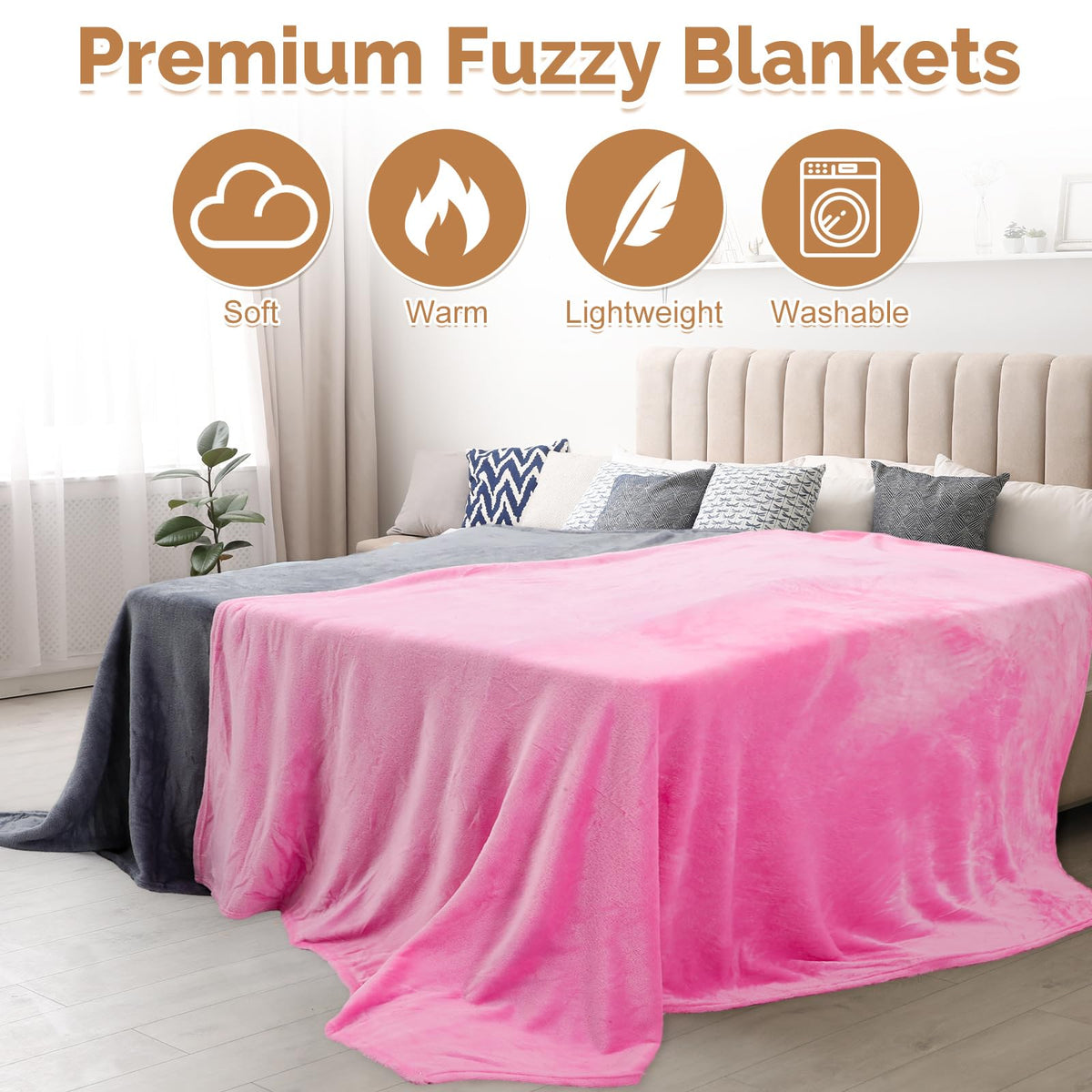 Panitay 10 Pcs Fleece Throw Blanket Bulk 50 x 60 Inches Cozy Fuzzy Flannel Plush Soft Blankets for Sofa, Couch Bed Warm Throws for Wedding Homeless Christmas Party Gift(Multicolor)