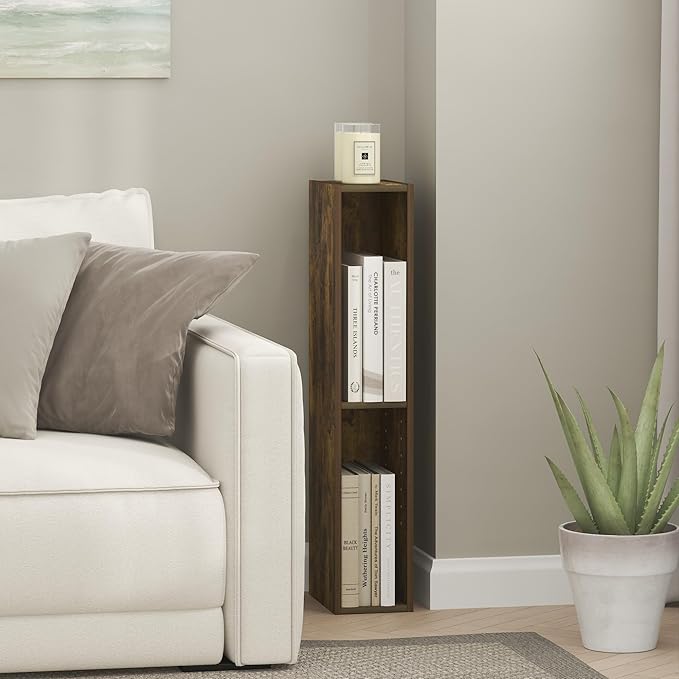 Furinno Fulda Book Shelf, 3-Tier Narrow Bookshelf, Bookcase
