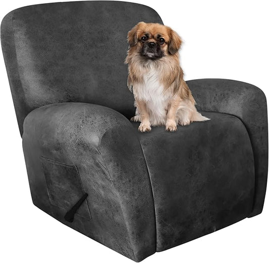 ANARACHON Leather Like Recliner Chair Covers Heavy Duty, 4 Pieces Recliner Cover