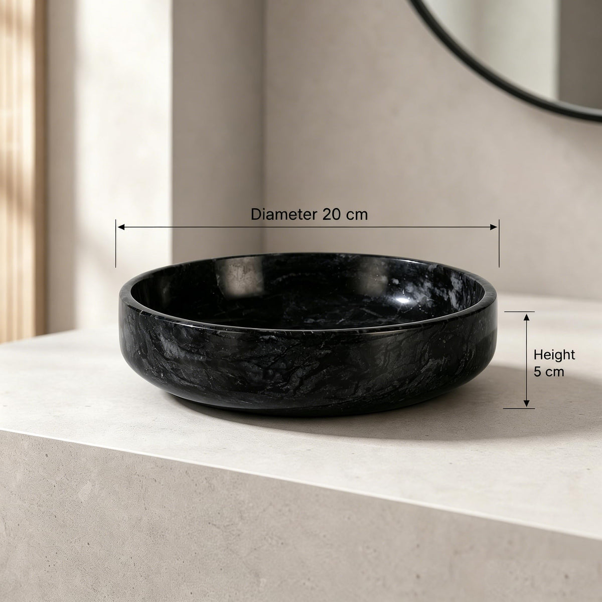 NEAMVCT Natural Marble Decorative Bowl - Hand-Polished Stone Catchall Tray for Coffee Table Centerpiece, Entryway Key Holder, Jewelry Dish, Candle Holder & Home Decor Accent