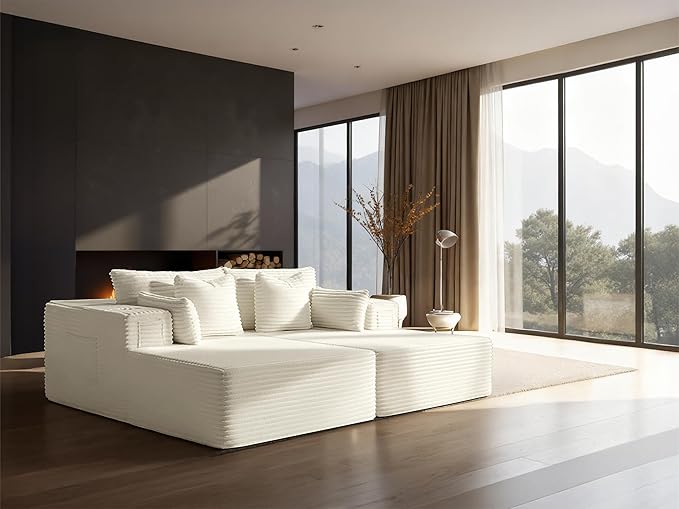 72" Cloud Sectional Couch, Comfort Sleep Sofa