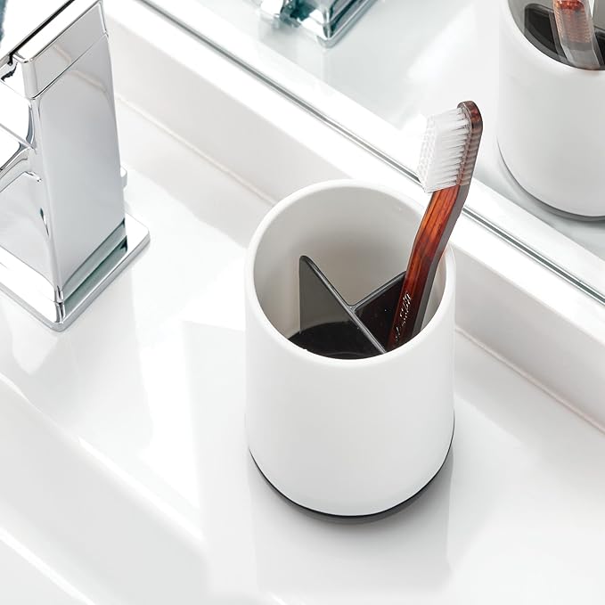 iDesign Toothbrush Holder with 3 Divided Sections