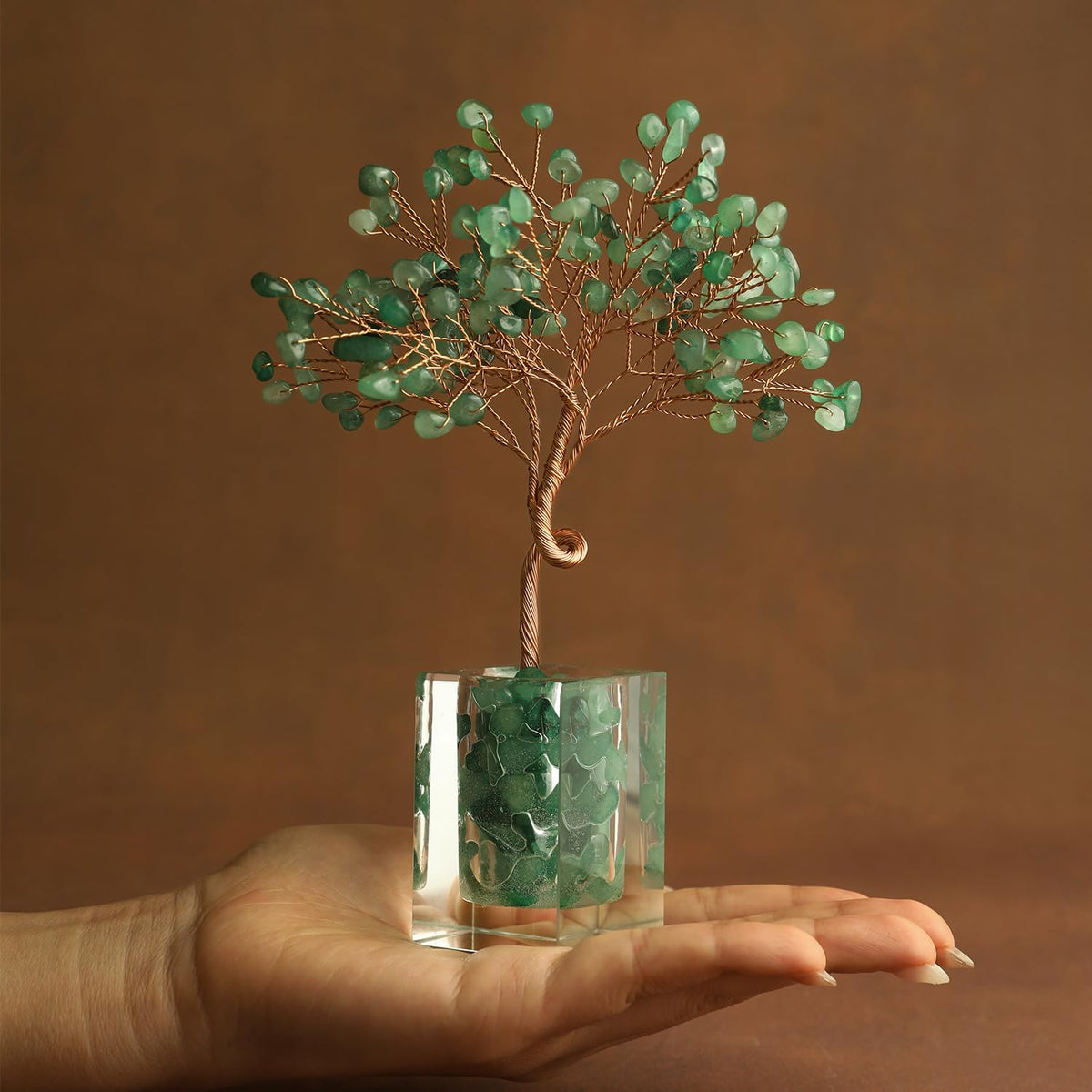 MAGIC AND MIRACLES Green Aventurine Crystal Tree Green Healing Crystals Stones Bonsai Money Tree, Home Office Table Desk Living Room Decor for Wealth Good Luck Positive Energy
