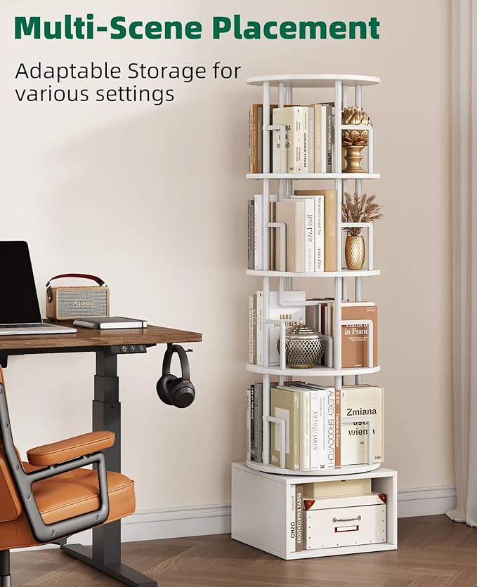 Kalrin 5 Tier Rotating Bookshelf