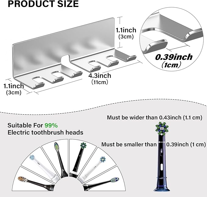 Electric Toothbrush Head Holder, Toothbrush Holders Wall Mounted, Electric