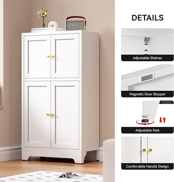 Bevivog Metal Locker Storage Cabinet, Home Accent Cabinets