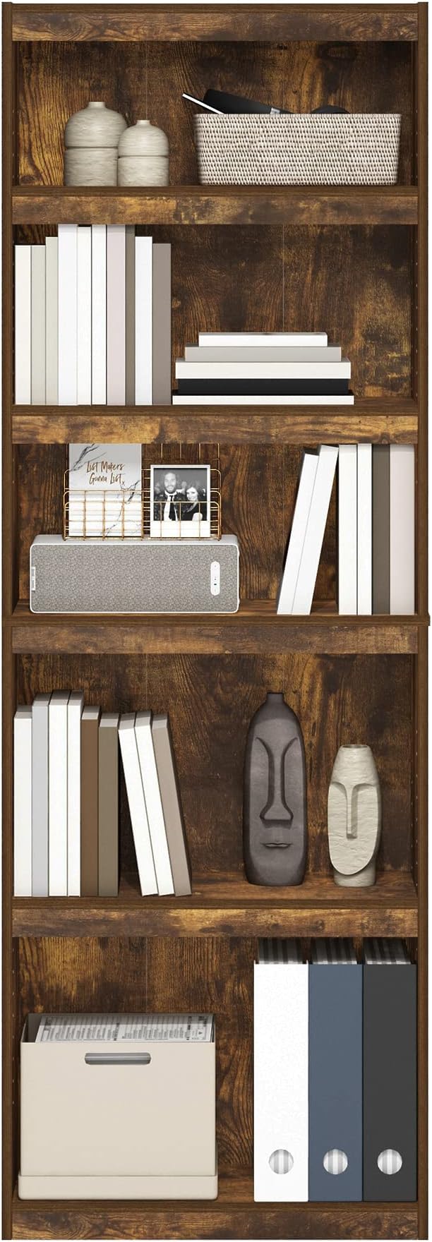 Furinno JAYA Book Shelf, 5-Tier Bookshelf, Enhanced Home Bookcase