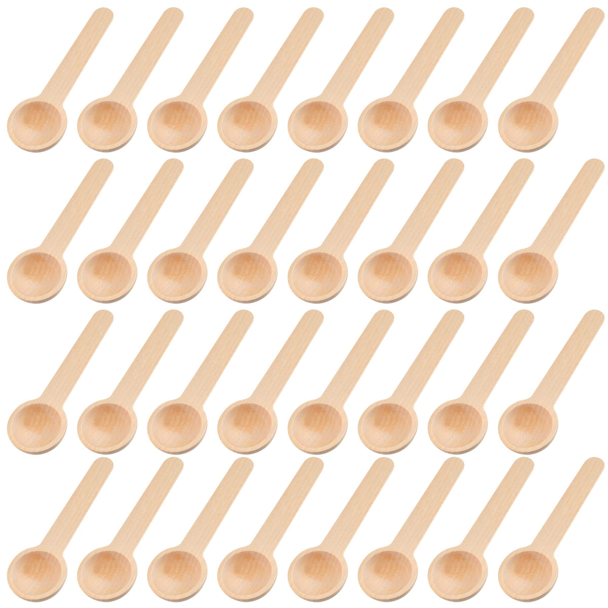 Aemygo 100 Pieces Small Wooden Spoons, 2.9 Inch Mini Natural Wooden Scoops Tiny Tasting Spoons for Spice Jars Coffee Condiment Honey Teas Sugar Kitchen Cooking