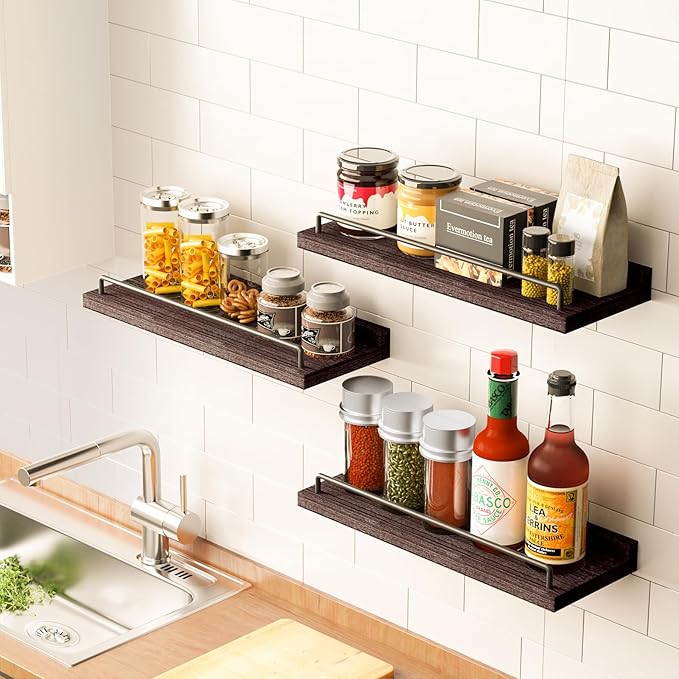 RYOFOBETTO Floating Shelves, Bathroom Decor Shelves Over Toilet, Farmhouse Wall