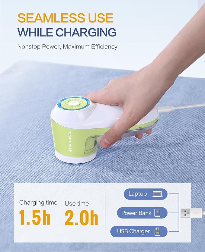 BEAUTURAL Fabric Shaver, Rechargeable Lint Remover