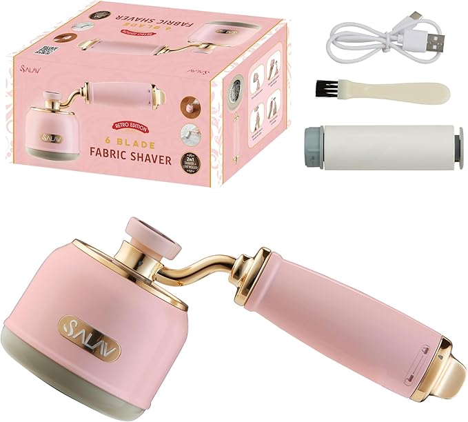 SALAV® Retro Edition 2-in-1 Rechargeable Fabric Shaver and Lint Roller