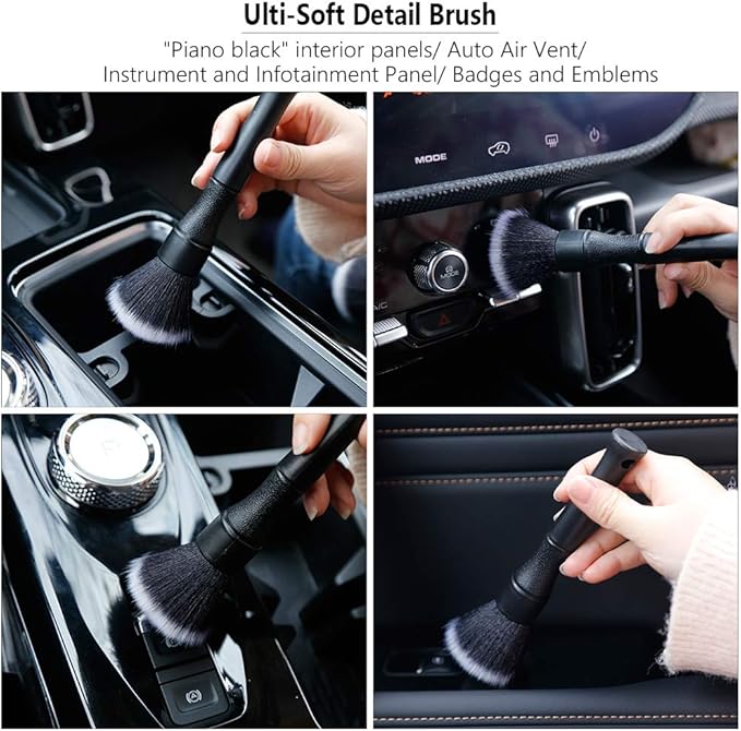 AntBooBoo 3 Pack Ultra-Soft Detailing Brush Set, Comfortable Grip and