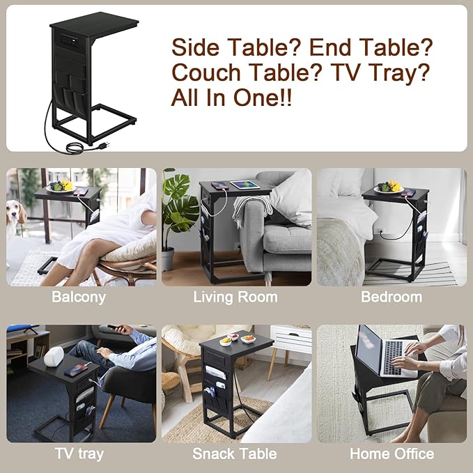 AMHANCIBLE C Shaped End Table