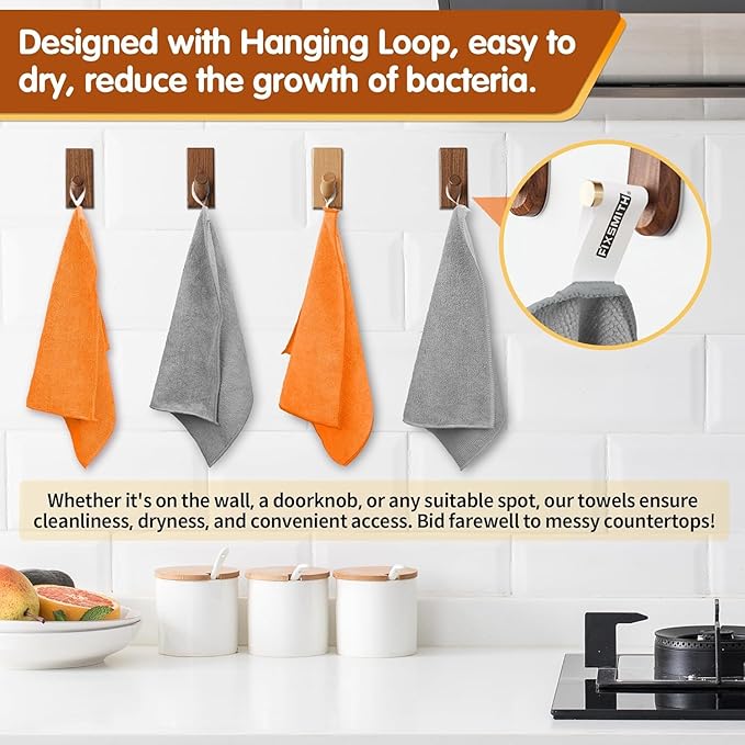 FIXSMITH Microfiber Cleaning Cloth -Pack of 24, Highly Absorbent Cleaning Rags