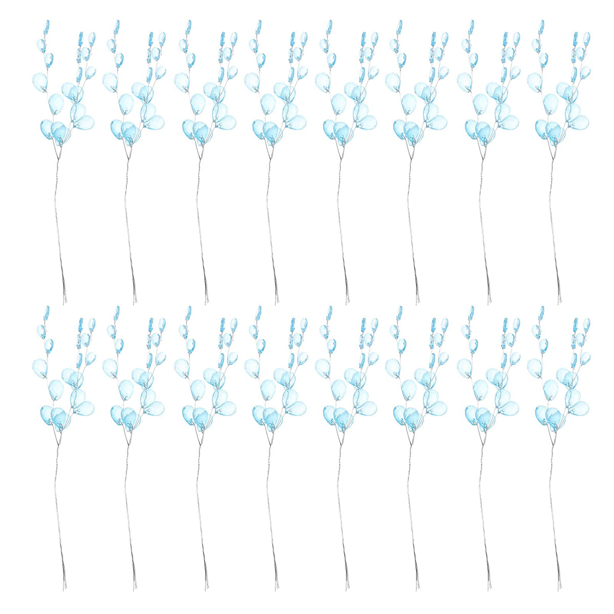 VOSAREA Stems 50 Stems Artificial Bouquets Acrylic Bead Drops Branches Bead Sprays for Wedding DIY Crafts (16cm, Blue) Floral Picks with Wire