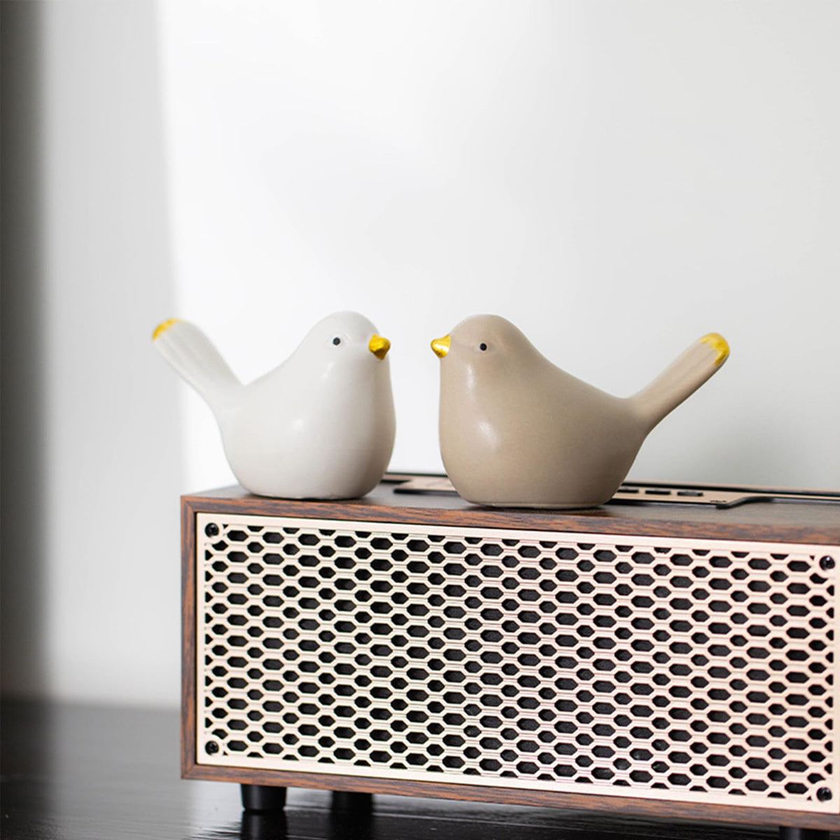 2Pack Bird Toilet Bolt Caps,Toilet Bolt Covers Decorative,Cute Funny Ceramics Bird Decorative,Closestool Bottom Easy Installation Replacement Parts（J-White）