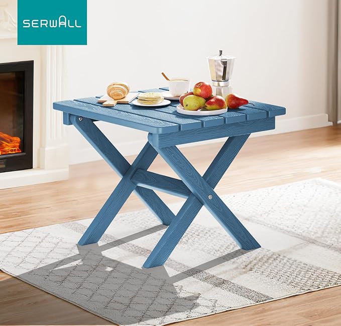 SERWALL Folding Outdoor Side Table Set of 4, Small Adirondack Side Table