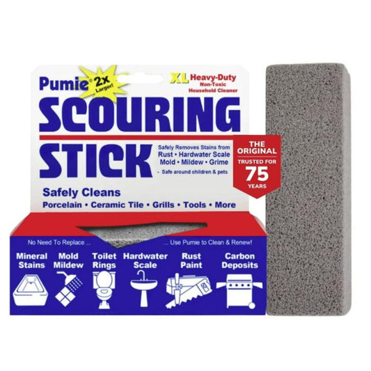 PUMIE Extra Large Pumice Scouring Stick, Regular Stick, Heavy Duty Pumice Cleaning Stone for Tough Kitchen Stains, Toilet Bowls & Rings, Extra Large Pumice Cleaning Bar for Rust & Pain