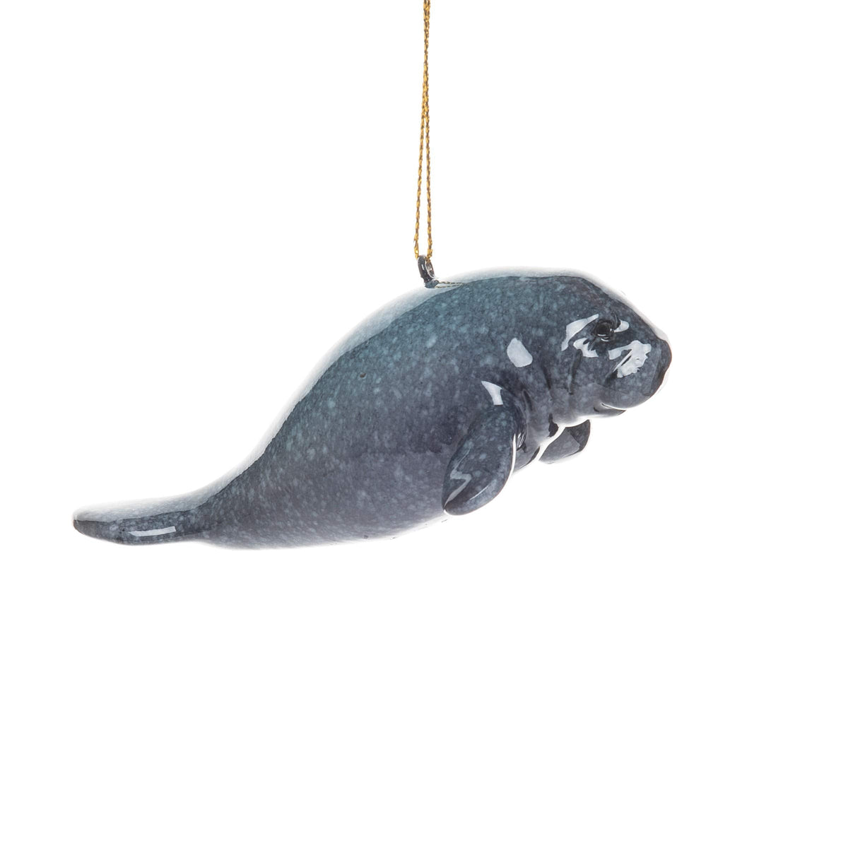 Gallerie II Cozumel Manatee Polyresin Holiday Christmas Xmas Ornament Grey