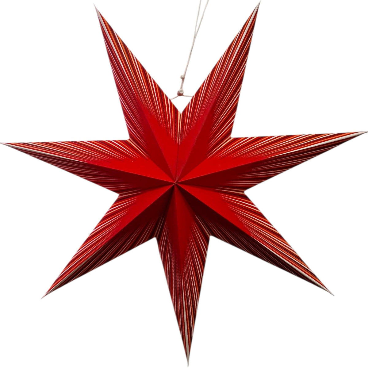 YEPSIO Paper Star Lantern Lampshade, 24 Inch, 7 Pointed Star, Foldable Hanging Decoration for Party, Wedding, Christmas (Red, Multicolour)
