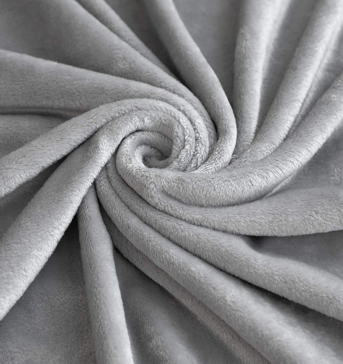 TASTHROW Large Flannel Fleece Throw Blanket, 50×70 Inch - Cozy Lightweight Thick Blanket - All Seasons Suitable for Women, Men and Kids (Light Grey)