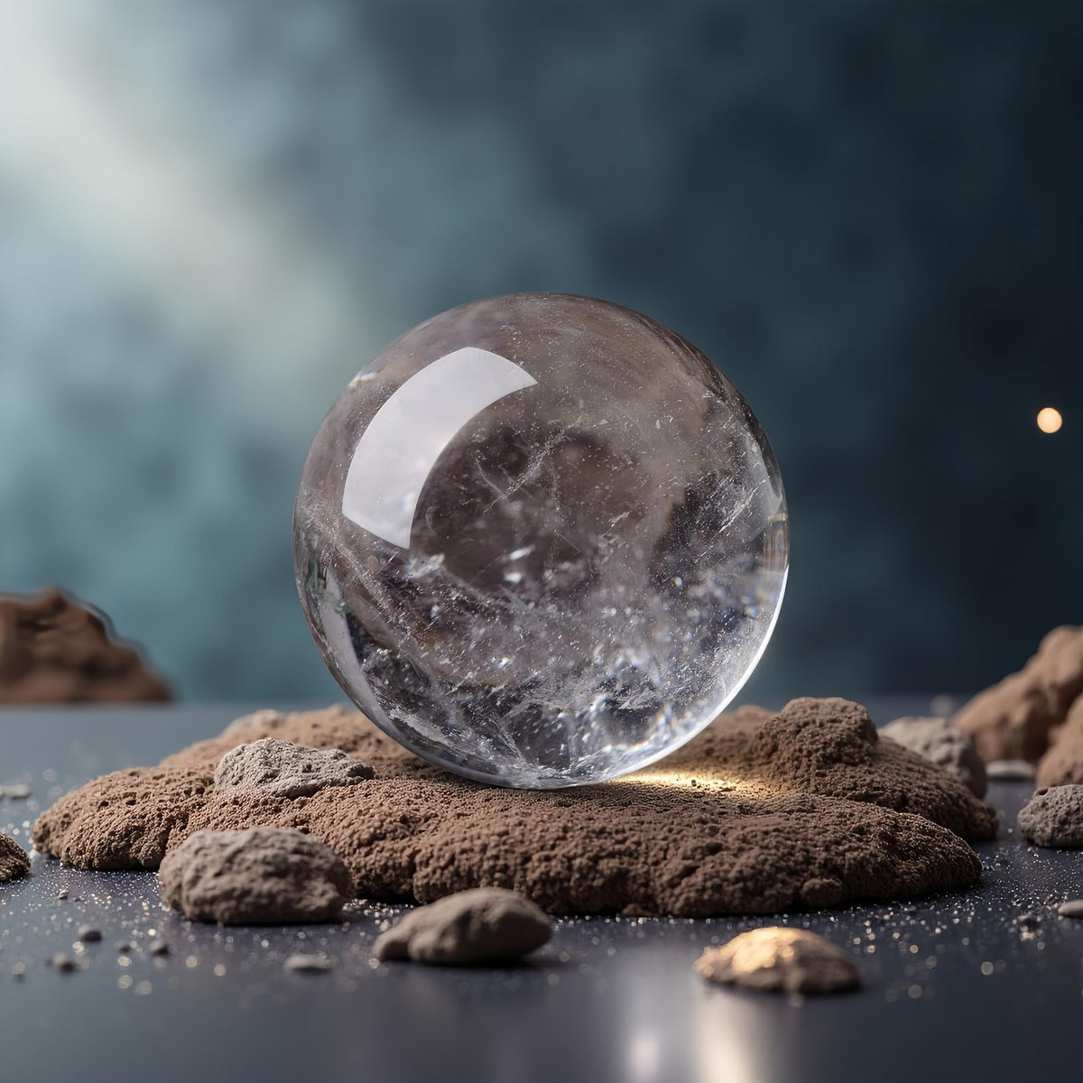 DUKIZA Natural Crystal Ball Clear Quartz Crystal Balls Decor for Home Office Quartz Crystals Sphere with Stand