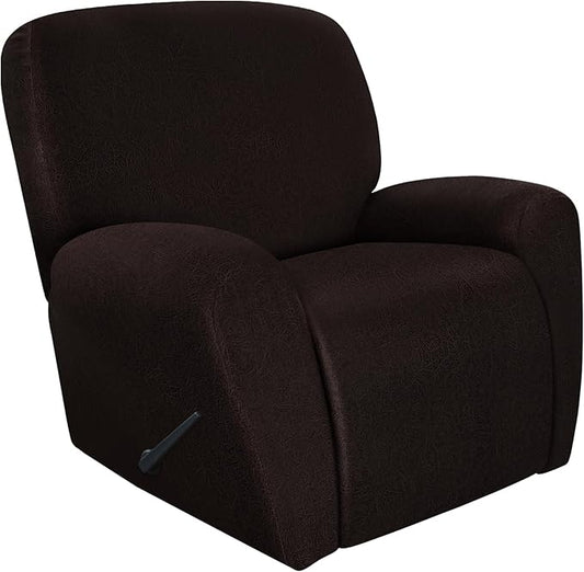 ANARACHON Recliner Chair Covers Leather Look, 4 Pieces Recliner Covers Non Slip