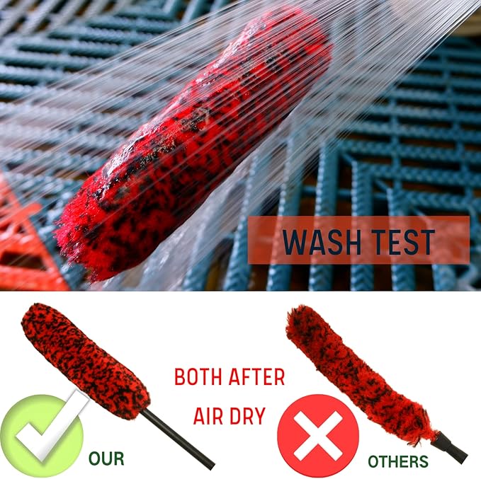 Professional 4 Pack Long Handle Wheel Brush Kit