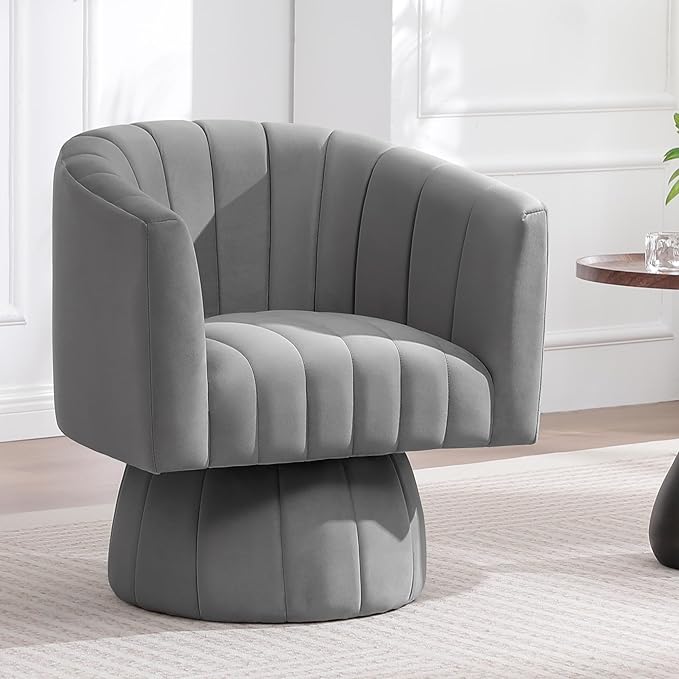 Swivel Accent Barrel Chair Set of 2, Cute Comfy Small Round 360° Arm Chair