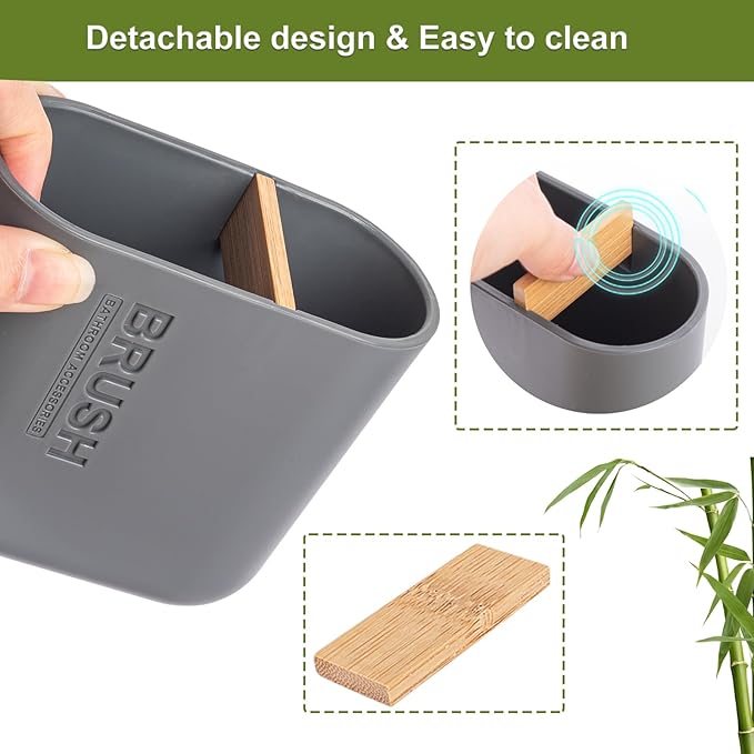 Toothbrush Holders Bamboo Electric Toothbrush Holder Bathroom Storage Organizer