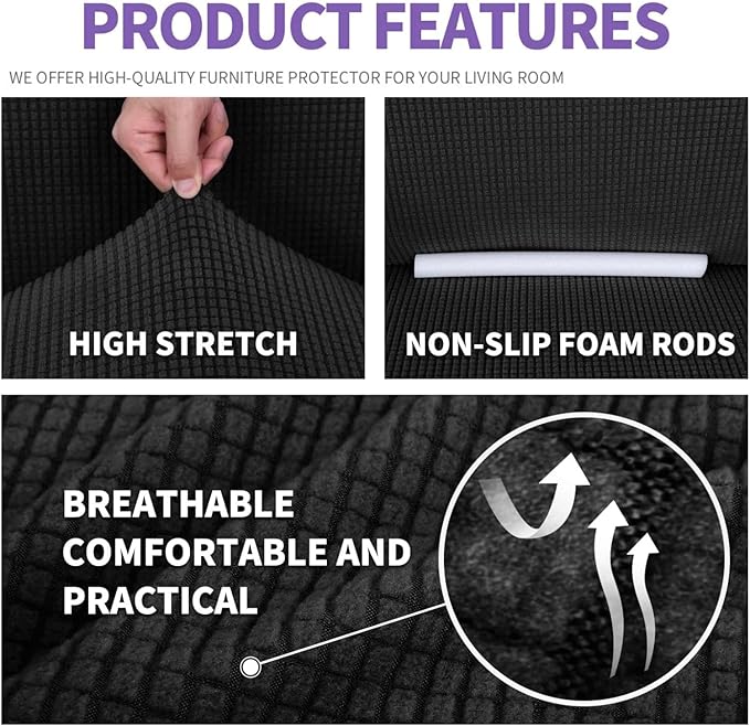 ZNSAYOTX Stretch Oversized Couch Cover Universal Sofa Covers