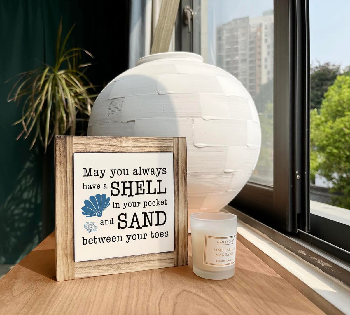 Beach Wood Plaque Sign, May You always Have a Shell in Your Pocket and Sand between Your Toes, Box Wood Plaques Desk Décor, Positive Home Decor, Decor for Beach House, Ocean Theme Decoration for Shelf