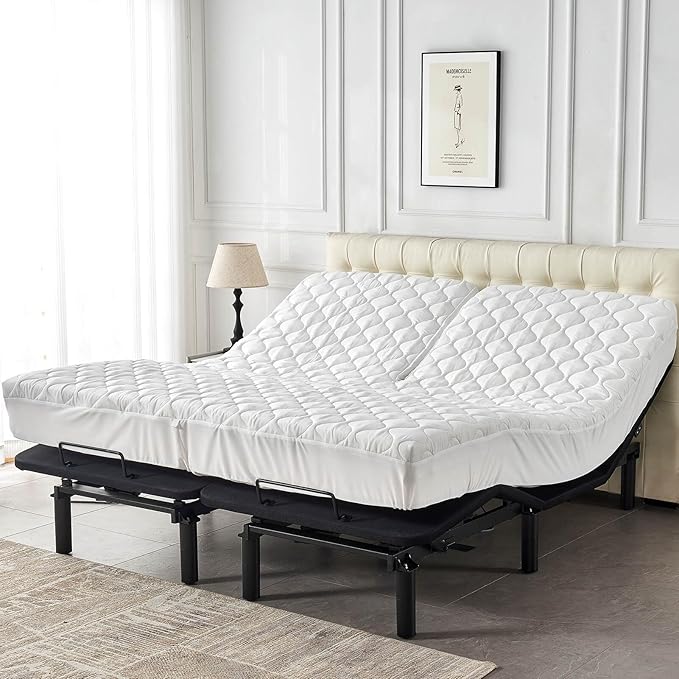 Quilted 28-30" Split Top California King Mattress Protector Pad