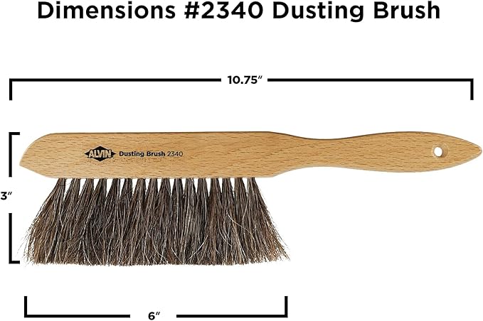 ALVIN Mini Dusting Brush, 100% Horsehair and Wood Handle, and Architecture