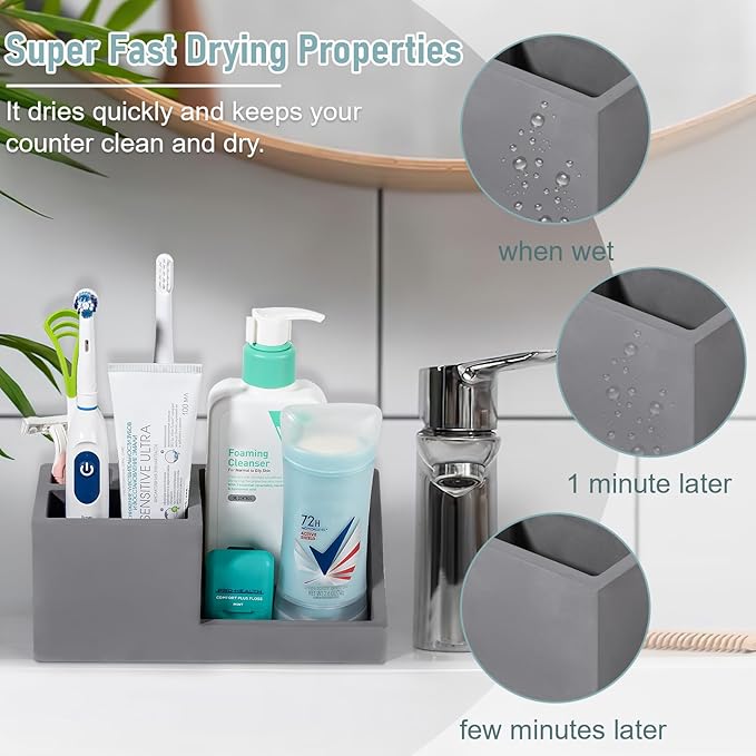 Diatomite Toothbrush Holders for Bathrooms, Quick Dry Electric Tooth Brush and