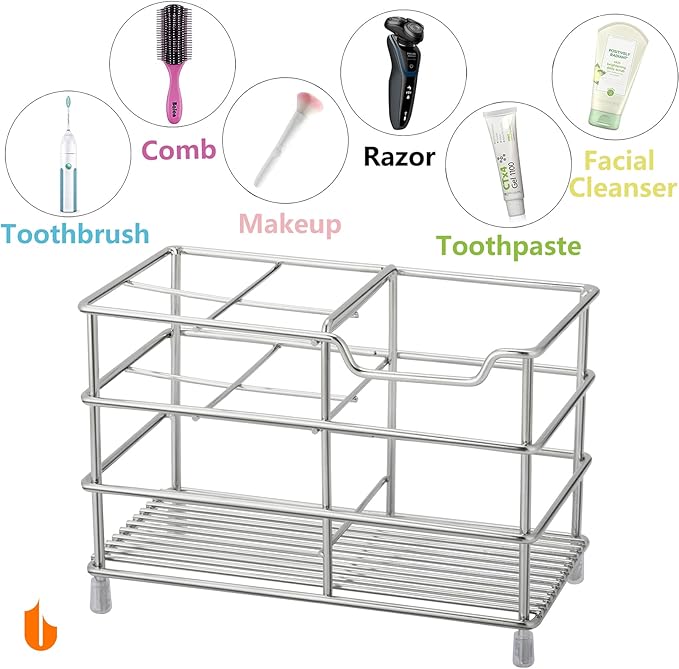 Urbanstrive 304 Stainless Steel Bathroom Toothbrush Holder Toothpaste Holder