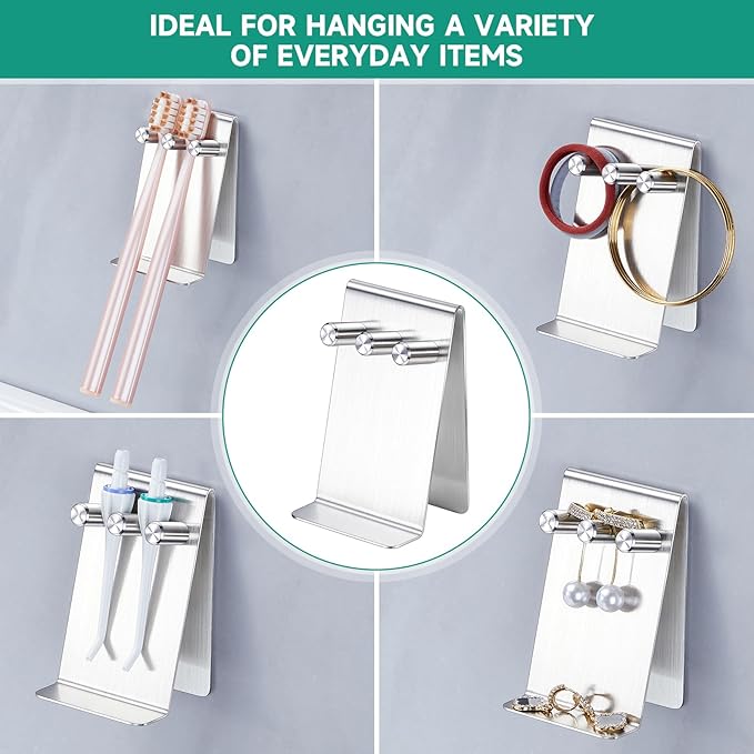 Electric Toothbrush Head Holder Adhesive or Tabletop, Tooth Brush Holder