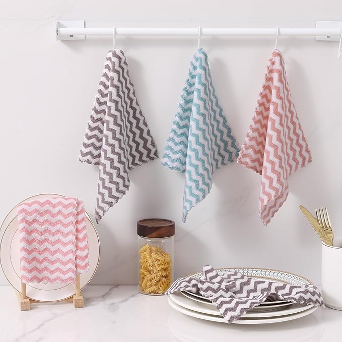 Homaxy 12 Pack Kitchen Dish Cloths, Ultra Soft and Absorbent Dish Towels