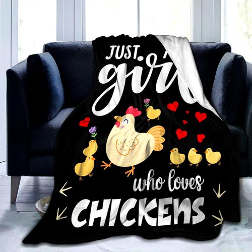 Chicken Blanket for Adults Cute Rooster Throw Blanket Soft Flannel Stuff Chickens Decor Chicken Gifts for Women Chickens Lovers Girls Kids Themed Gift Party Decorations 80"X60"
