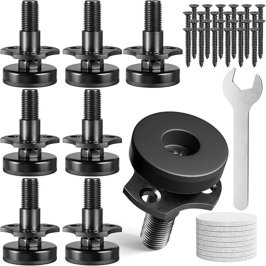 MROCO Adjustable Leveling Feet, 3/8"-16 Thread T-Nut Kit Furniture Levelers