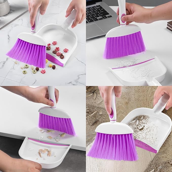 NACENA Small Dust Pan and Brush Set, Mini Broom and Dustpan Set Small Hand