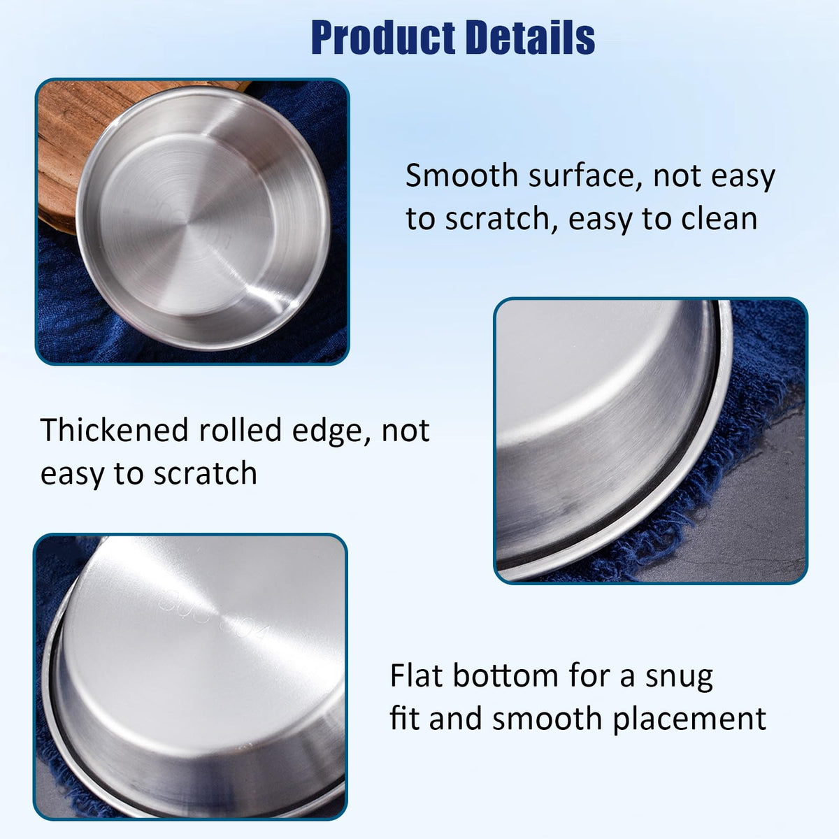 ZGWANSUI Stainless Steel Dipping Sauce Dish, Individual Sauce Bowls Saucers, Small Metal Ramekins, Little Seasoning Bowls, Soy Dishes for Sushi Salad Dressing Side Dish, 4 Pack 5.3oz