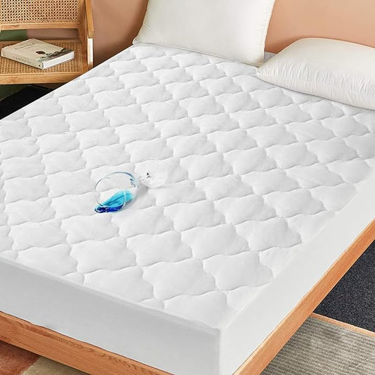 Three Quarter Mattress Pad Waterproof Mattress Protector, Quilted RV Short Full